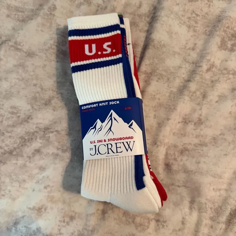 NWT U.S. Ski & Snowboard by J.Crew Three Pack Cotton Socks